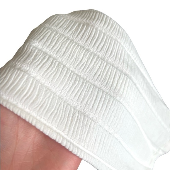 Sandro white viscose textured tuxedo style long sleeve women’s top size 2 - Picture 5 of 14